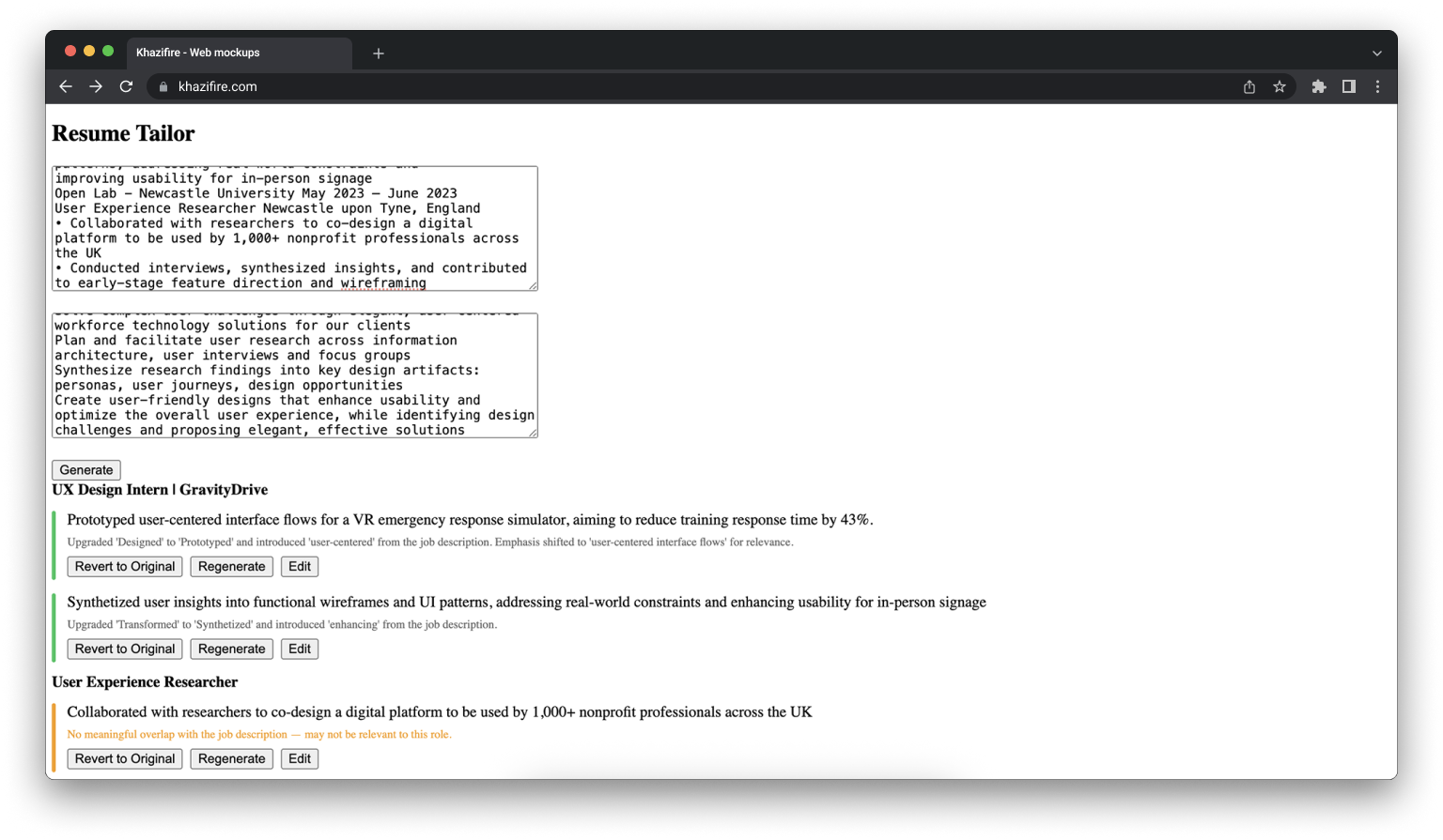 ApplIQ v2 iteration showing an earlier product state.