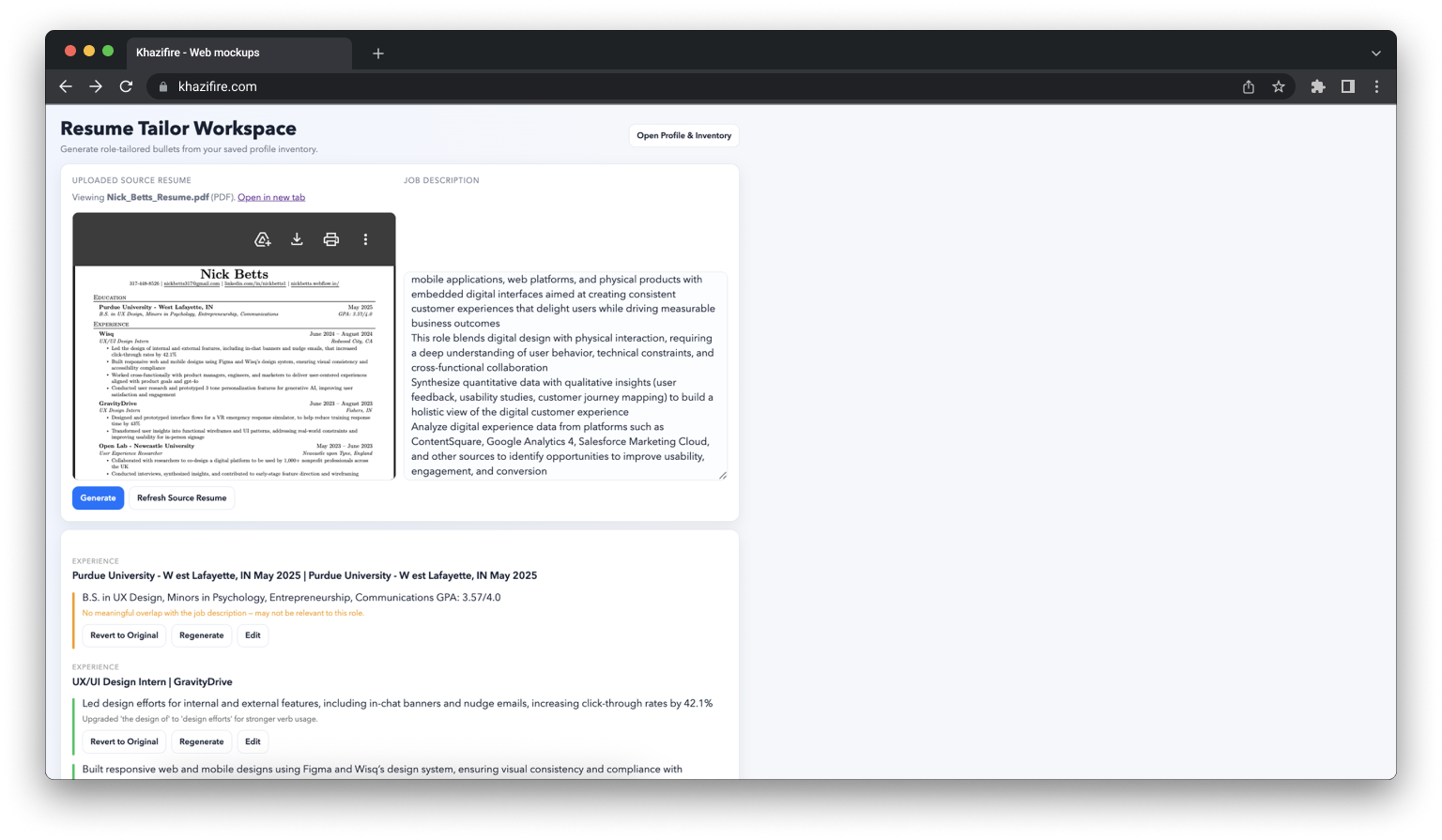 ApplIQ v4 iteration showing evolving layout and controls.