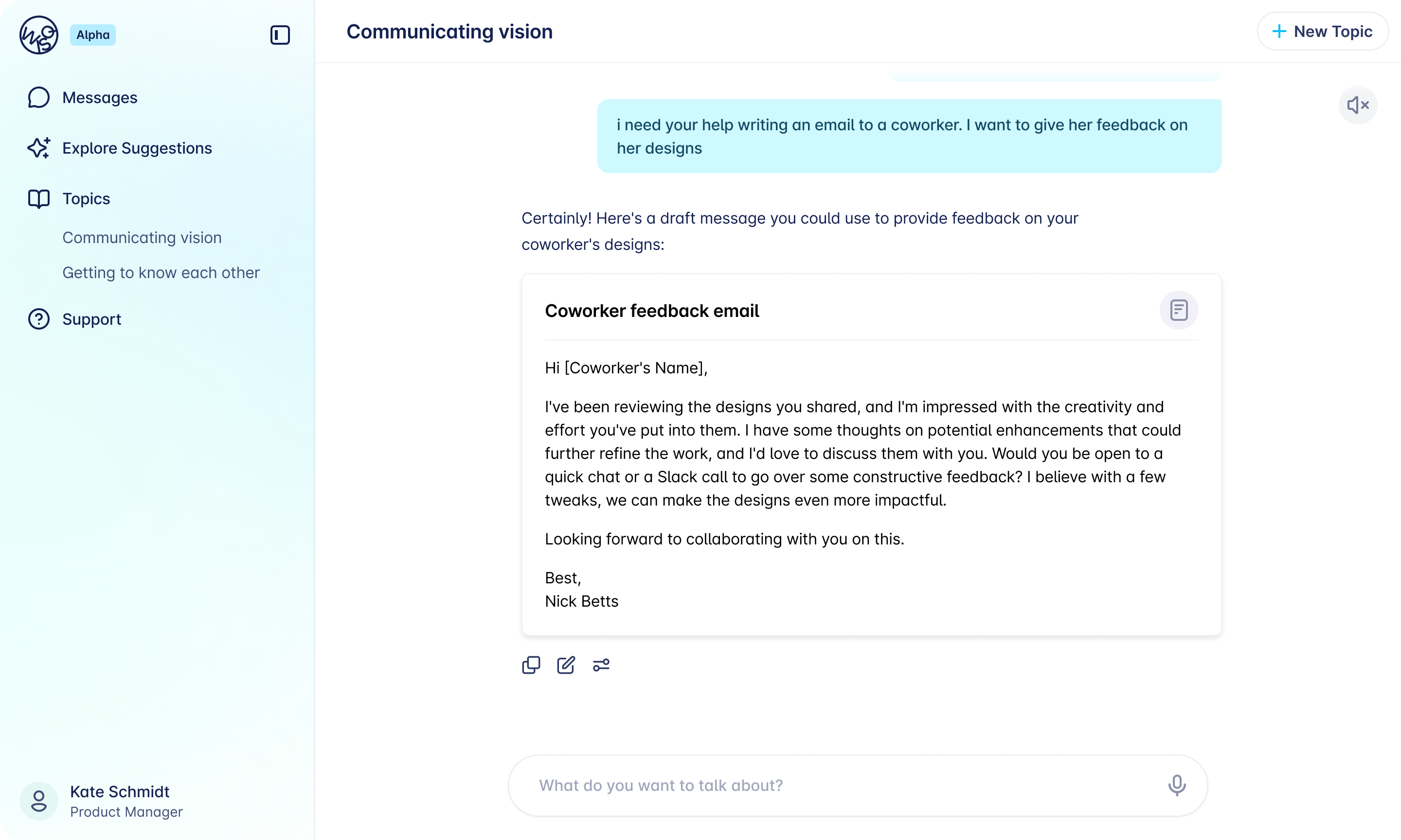 Wisq final default chat design.